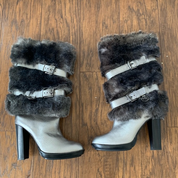michael kors silver boots